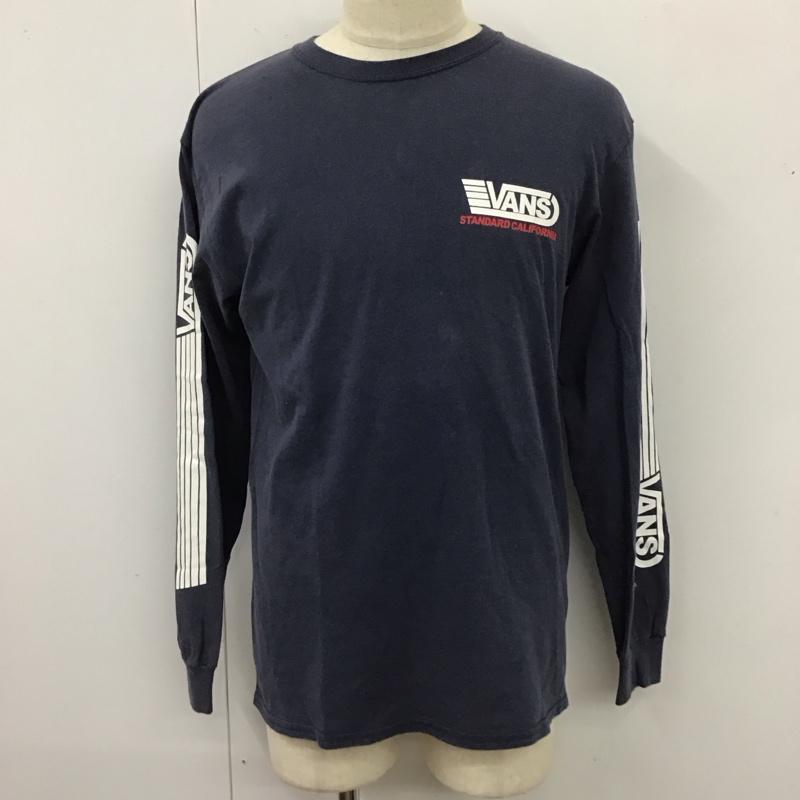 バンズ VANS カットソー 長袖 長袖カットソー クルーネックカットソー ロングスリーブカットソー プリントTシャツ s.d M ロゴ、文字 紺 / ネイビー /  メンズ USED 古着 中古 10119539