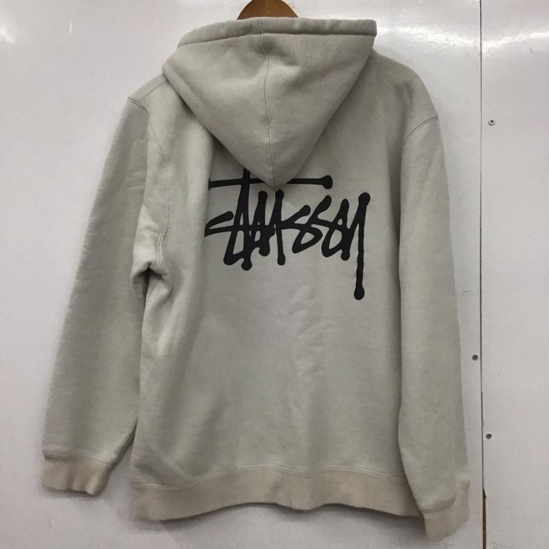 ステューシー STUSSY パーカー 長袖 M ロゴ、文字 X プリント 灰 / グレー /  メンズ USED 古着 中古 10145651