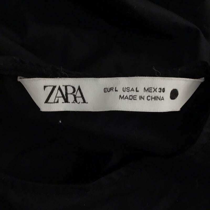 ザラ ZARA ワンピース ミニスカート 4786 103 800 長袖 チュニック レース L 無地 黒 / ブラック /  レディース USED 古着 中古 10120365
