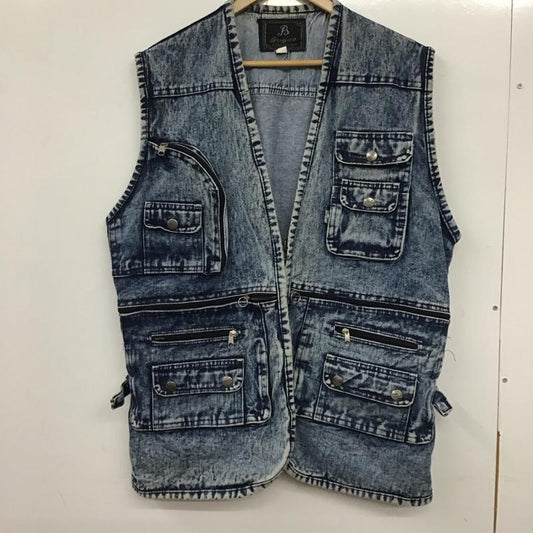 古着 USED ベスト ベスト デニムベスト ジップアップベスト ノースリーブカットソー 古着 XXL 無地 インディゴ / インディゴ /  メンズ USED 古着 中古 10137066