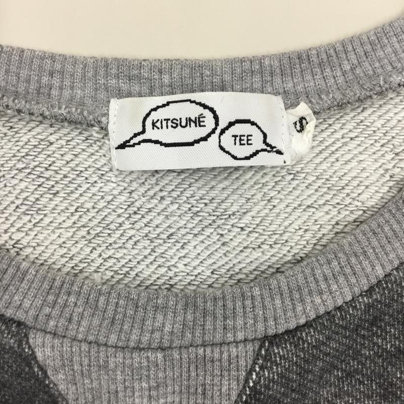 キツネティー Kitsune  Tee トレーナー 長袖 S プリント 灰 / グレー /  メンズ USED 古着 中古 10121823