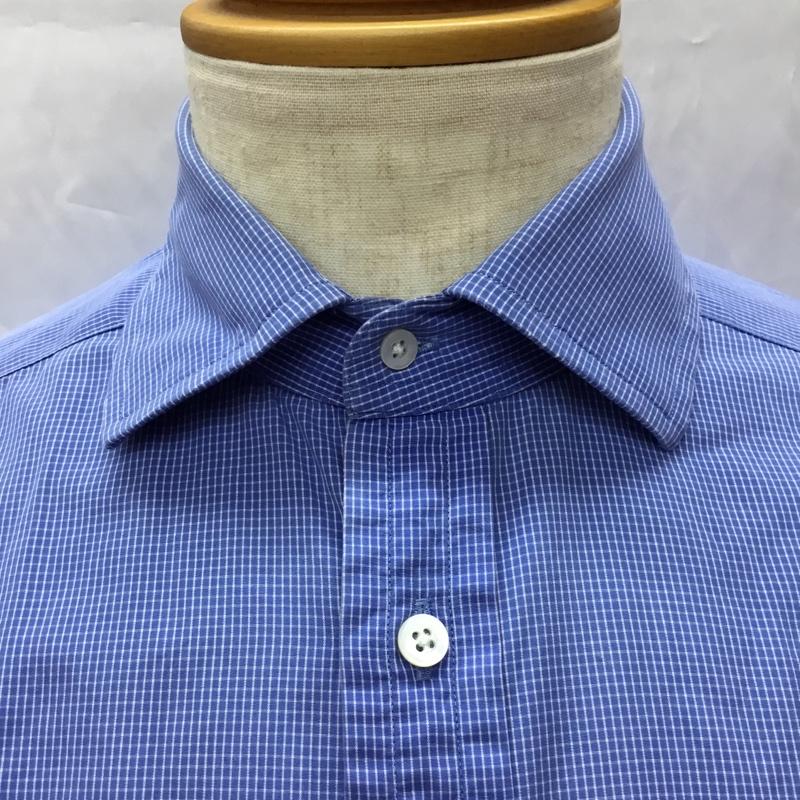 トゥモローランドピルグリム TOMORROW LAND PILGRIM シャツ、ブラウス 長袖 長袖シャツ カラーシャツ チェックシャツ カジュアルシャツ 38 チェック 青 / ブルー /  メンズ USED 古着 中古 10106505