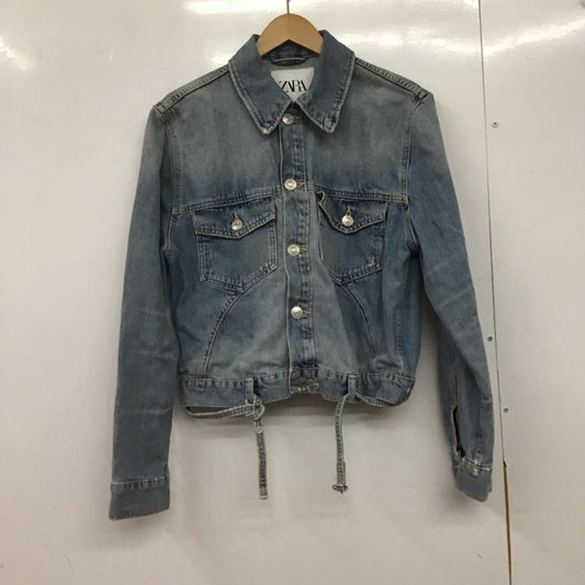 ザラ ZARA ジャケット、上着 ジャケット、ブレザー デニムジャケット Gジャン アウター カジュアルジャケット M 無地 インディゴ / インディゴ /  レディース USED 古着 中古 10145133