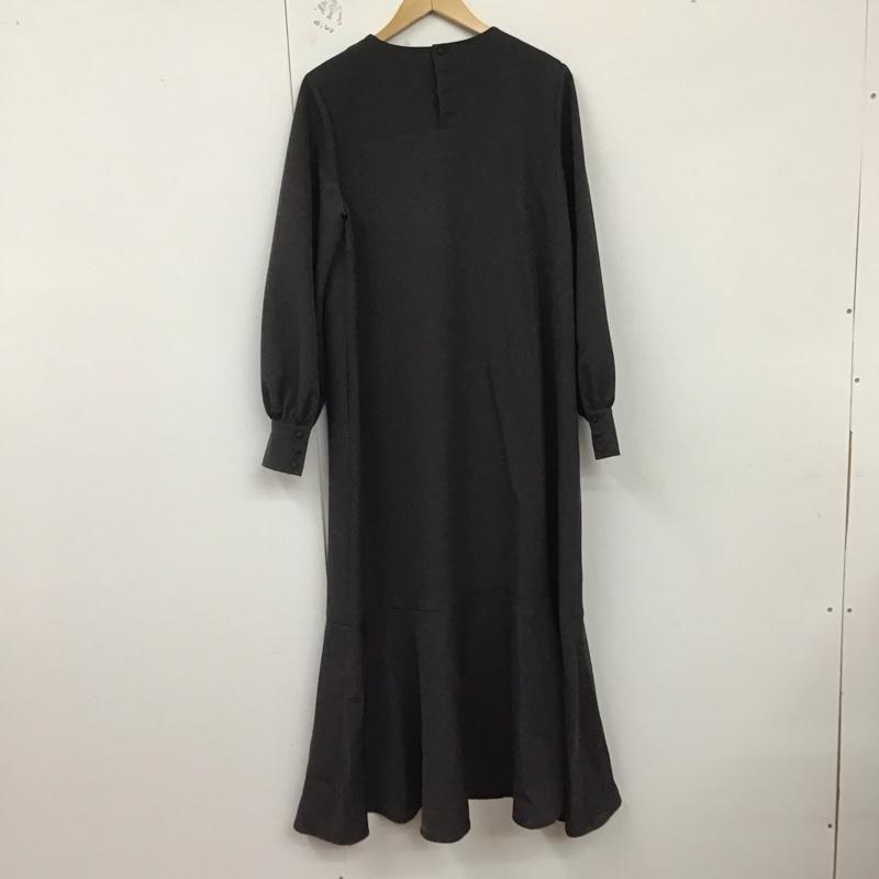シップス SHIPS ワンピース ロングスカート 314-55-0652 ヘムフレアロングワンピース L 無地 チャコールグレー / チャコールグレー /  レディース USED 古着 中古 10128878