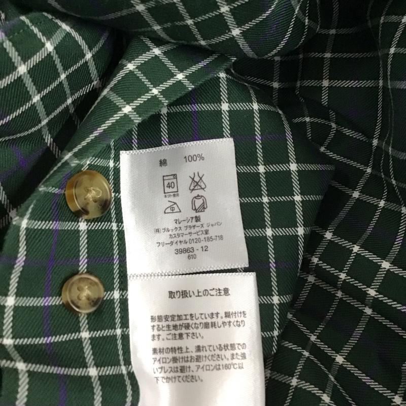 ブルックスブラザーズ BROOKS BROTHERS シャツ、ブラウス 長袖 ボタンダウン 胸ポケット M チェック 緑 / グリーン / X 白 / ホワイト / X 紫 / パープル /  メンズ USED 古着 中古 10112921