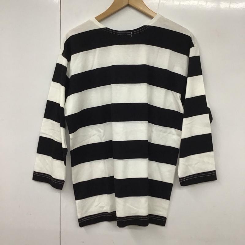 ウエアハウス WAREHOUSE カットソー 長袖 長袖カットソー プリントカットソー クルーネック ボーダー 40 ボーダー柄 白 / ホワイト / X 黒 / ブラック /  メンズ USED 古着 中古 10130487