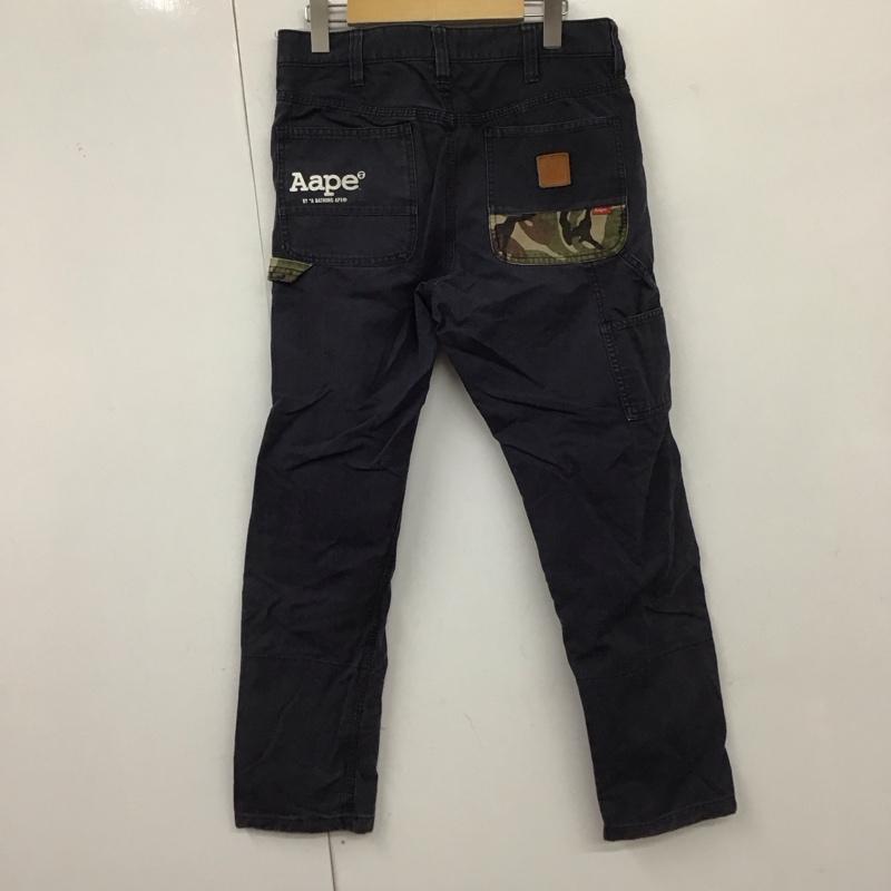 エーエイプバイアベイシングエイプ AAPE BY A BATHING APE パンツ ワークパンツ、ペインターパンツ ワイドパンツ カジュアルパンツ ワークパンツ カーゴパンツ S 無地 紺 / ネイビー /  メンズ USED 古着 中古 10129275