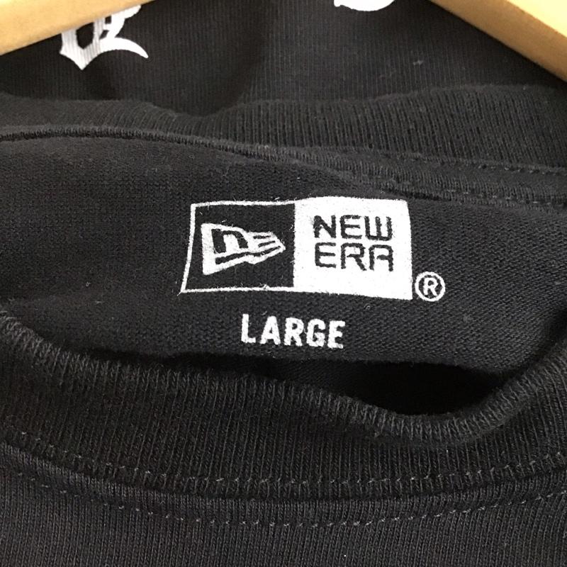 ニューエラ NEW ERA Tシャツ 半袖 半袖カットソー プリントTシャツ クルーネックカットソー L ロゴ、文字 黒 / ブラック /  メンズ USED 古着 中古 10141670