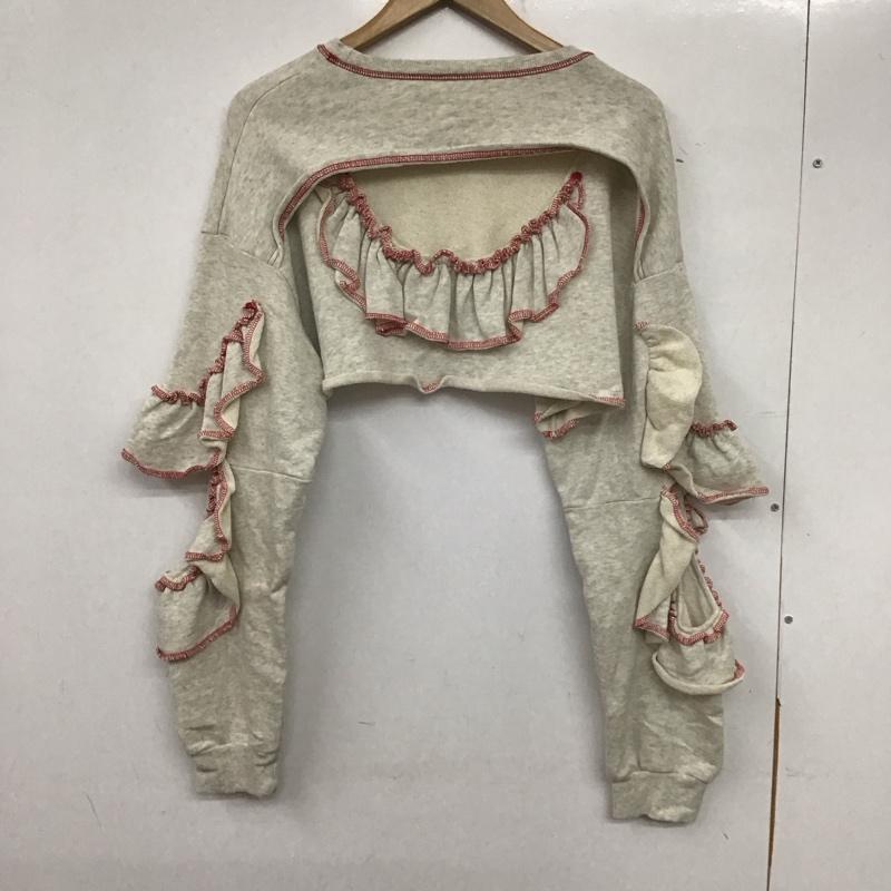 ハローサンフランシスコ HELLO.SANFRANCISCO カットソー 長袖 カットアウトフリルトップス CPZ1022106A0013 CIAOPANIC 無地 灰 / グレー /  レディース USED 古着 中古 10139987