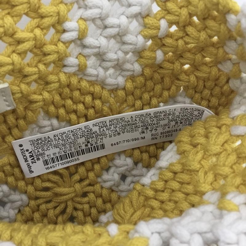 ザラ ZARA トートバッグ トートバッグ 6457 710 090  白 / ホワイト / X 黄 / イエロー /  レディース USED 古着 中古 10147725