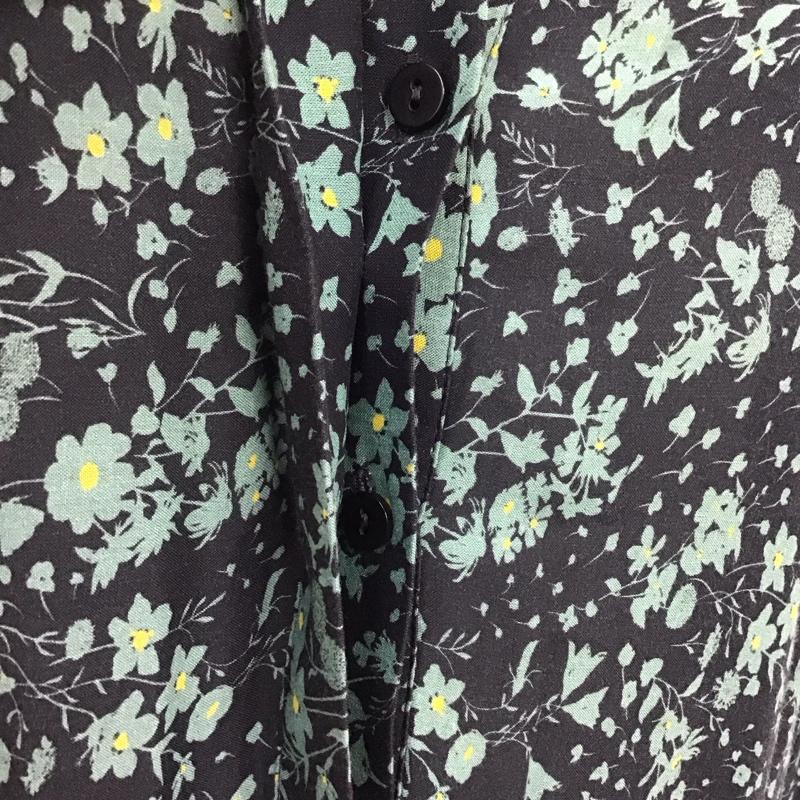 ザラ ZARA ワンピース ロングスカート 4479 243 800 ノーカラー 長袖 ティアード XS 花柄 黒 / ブラック /  レディース USED 古着 中古 10114465