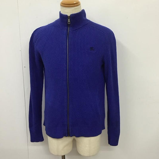 バーバリーブラックレーベル BURBERRY BLACK LABEL カーディガン 長袖 D1N07-706-24 フルジップ 2 ワンポイント 青 / ブルー /  メンズ USED 古着 中古 10114034