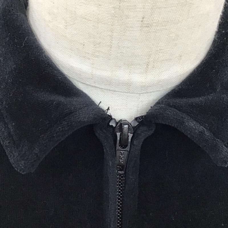 シュプリーム Supreme シャツ、ブラウス 半袖 ベロア生地フルジップ半袖シャツ M 無地 黒 / ブラック /  メンズ USED 古着 中古 10121751