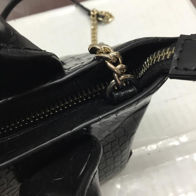 ザラ ZARA ハンドバッグ ハンドバッグ 6323 810 040 ショルダー 2WAY クロコダイル調 タグ付き  黒 / ブラック /  レディース USED 古着 中古 10110518