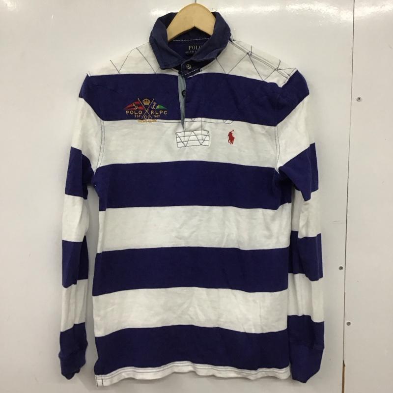 ポロラルフローレン POLO RALPH LAUREN ポロシャツ 長袖 長袖ポロシャツ 長袖カットソー カラーシャツ XS ボーダー柄 白 / ホワイト / X 青 / ブルー /  メンズ USED 古着 中古 10150884