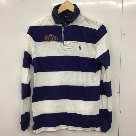 ポロラルフローレン POLO RALPH LAUREN ポロシャツ 長袖 長袖ポロシャツ 長袖カットソー カラーシャツ XS ボーダー柄 白 / ホワイト / X 青 / ブルー /  メンズ USED 古着 中古 10150884