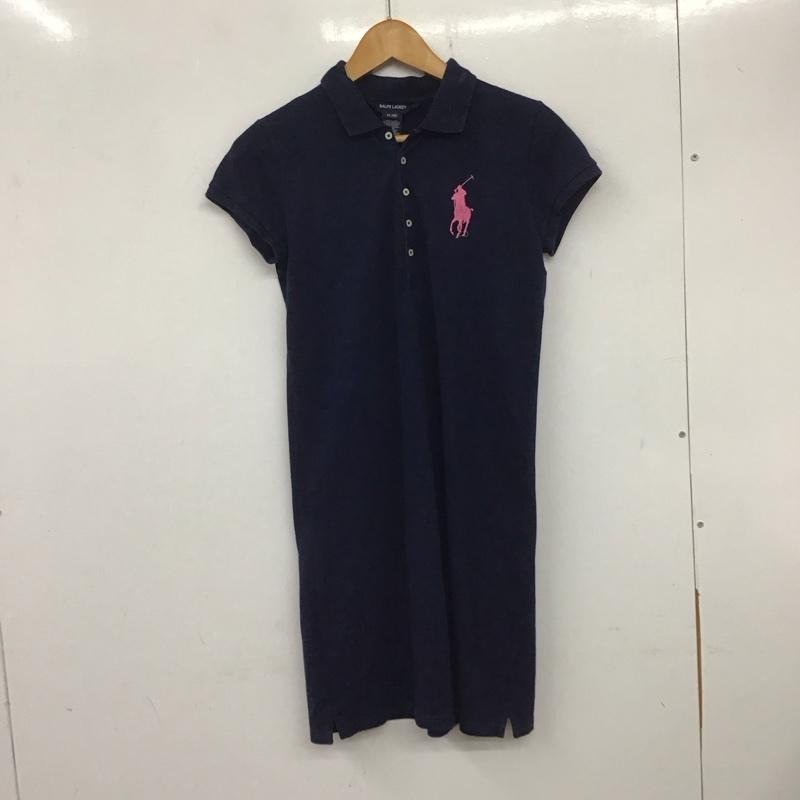 ラルフローレン RALPHLAUREN ワンピース ミニスカート 160cm 無地 紺 / ネイビー /  ガールズ USED 古着 中古 10140368