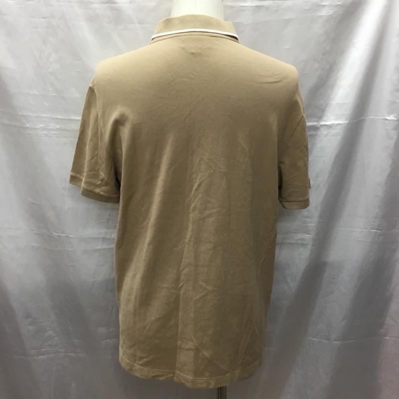 ラコステ LACOSTE ポロシャツ 半袖 半袖ポロシャツ カラーシャツ 半袖カットソー S ロゴ、文字 ベージュ / ベージュ /  メンズ USED 古着 中古 10115748