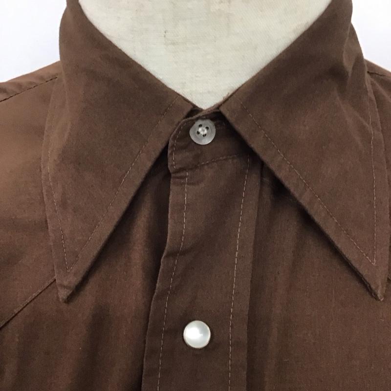 シアーズ SEARS シャツ、ブラウス 長袖 長袖シャツ ウエスタンシャツ カラーシャツ ロゴ、文字 茶 / ブラウン /  メンズ USED 古着 中古 10125767