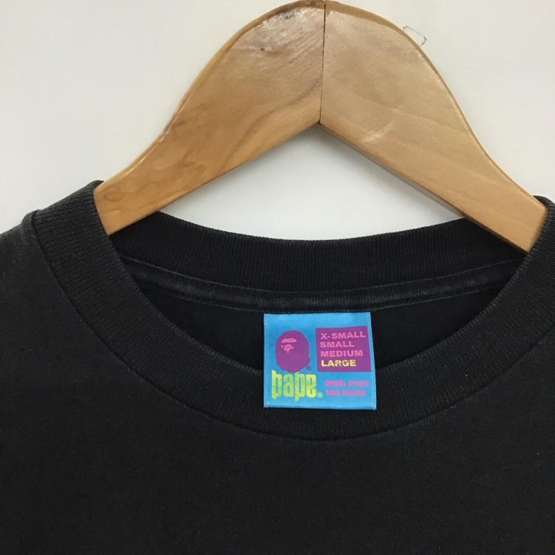 ベイプ BAPE Tシャツ 半袖 半袖カットソー プリントTシャツ クルーネックカットソー L プリント 黒 / ブラック /  メンズ USED 古着 中古 10150587