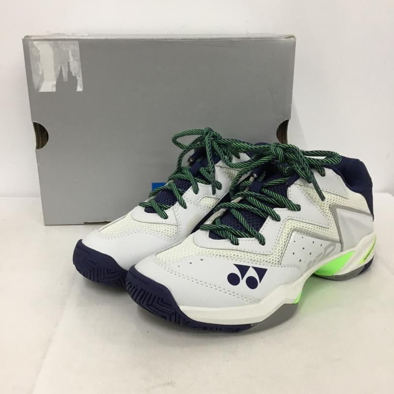 ヨネックス YONEX スニーカー スニーカー SHT107D テニスシューズ パワークッション 107D 22.5cm 箱有 22.5cm ロゴ、文字 白 / ホワイト / X 紺 / ネイビー / X 薄緑 / ライトグリーン /  レディース USED 古着 中古 10147967