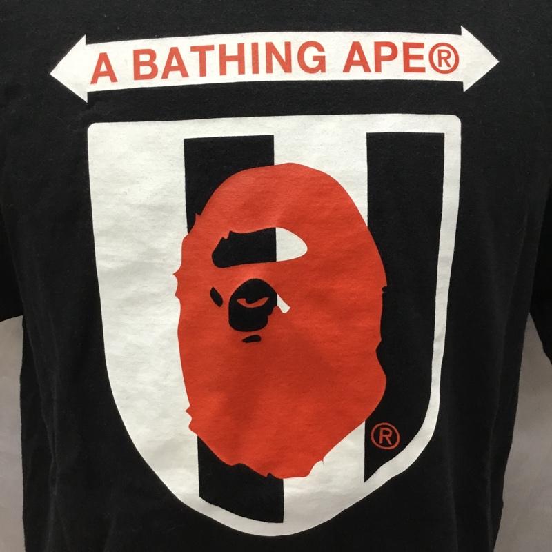 アベイシングエイプ A BATHING APE Tシャツ 半袖 半袖カットソー プリントTシャツ クルーネックカットソー L プリント 黒 / ブラック /  メンズ USED 古着 中古 10116849