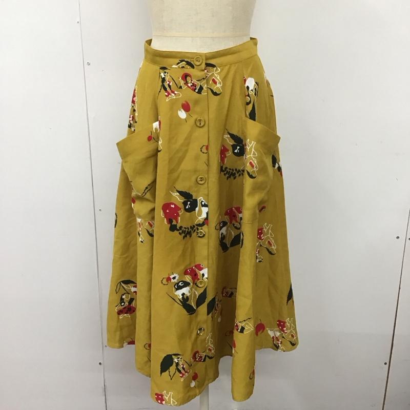 スライ SLY スカート ロングスカート 030BSY31-4820 VACATION GIRL HW FLARE LONG SK 1 総柄 マスタード / マスタード /  レディース USED 古着 中古 10112648