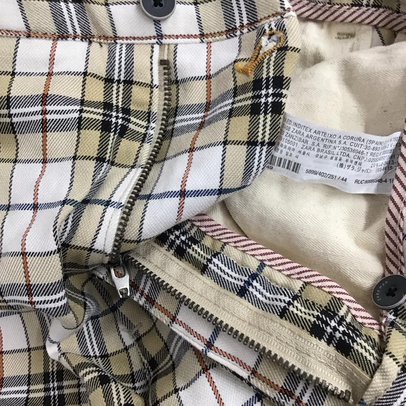 ザラ ZARA パンツ スラックス 5899 402 251 チェック 白 / ホワイト / X ベージュ / ベージュ / X 黒 / ブラック /  メンズ USED 古着 中古 10113674