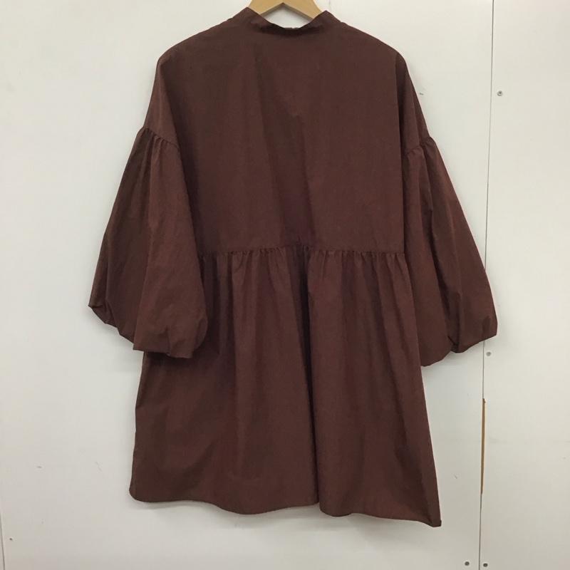ローリーズファーム LOWRYS FARM シャツ、ブラウス 七分袖 FREE 無地 茶 / ブラウン /  レディース USED 古着 中古 10137196