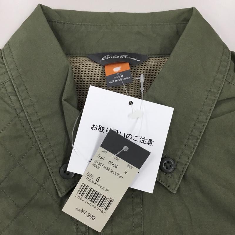 エディーバウアー Eddie Bauer シャツ、ブラウス 半袖 タグ付き ミリタリーシャツ S ロゴ、文字 カーキ / カーキ /  メンズ USED 古着 中古 10112869