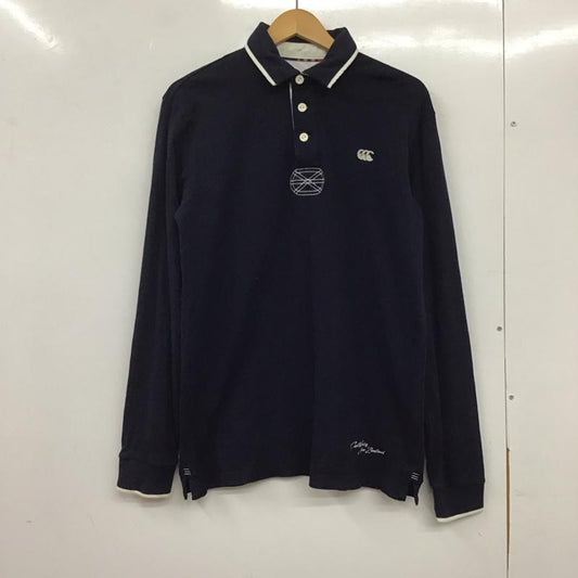 カンタベリーオブニュージーランド CANTERBURY OF NEW ZEALAND ポロシャツ 長袖 長袖ポロシャツ 長袖カットソー カラーシャツ L ロゴ、文字 紺 / ネイビー /  メンズ USED 古着 中古 10135498