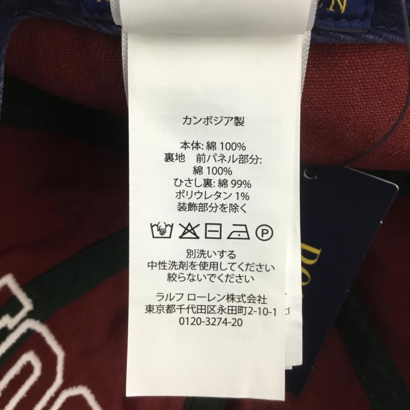 ポロラルフローレン POLO RALPH LAUREN 帽子 キャップ 6パネル ロゴ キャップ タグ付 ロゴ、文字 えんじ / ワインレッド /  メンズ USED 古着 中古 10106051