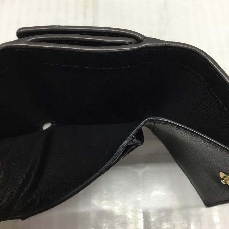 フルラ FURLA 財布 コンパクト財布 三つ折り ミニ財布 ロゴ、文字 黒 / ブラック /  レディース USED 古着 中古 10109225