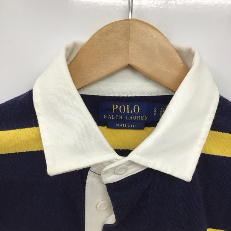 ポロラルフローレン POLO RALPH LAUREN ポロシャツ 長袖 長袖ポロシャツ 長袖カットソー カラーシャツ S ボーダー柄 黄 / イエロー / X 紺 / ネイビー /  メンズ USED 古着 中古 10150261