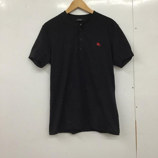 バーバリーブラックレーベル BURBERRY BLACK LABEL カットソー 半袖 半袖カットソー ヘンリーネックカットソー 3 ロゴ、文字 黒 / ブラック /  メンズ USED 古着 中古 10150626
