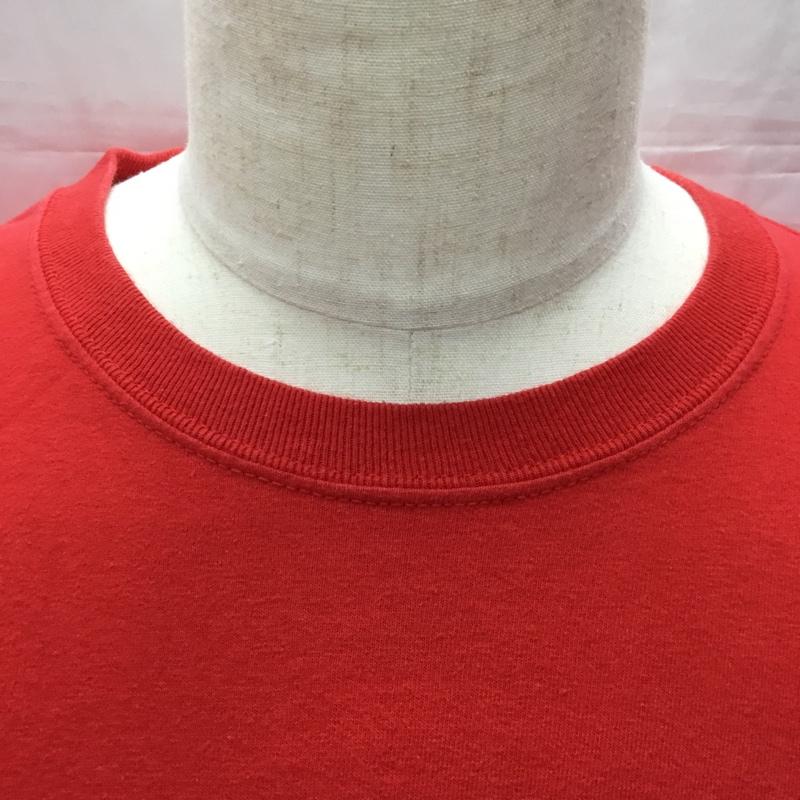 ハイドアンドシーク HIDE AND SEEK Tシャツ 半袖 半袖カットソー プリントTシャツ クルーネックカットソー L ロゴ、文字 赤 / レッド /  メンズ USED 古着 中古 10111933