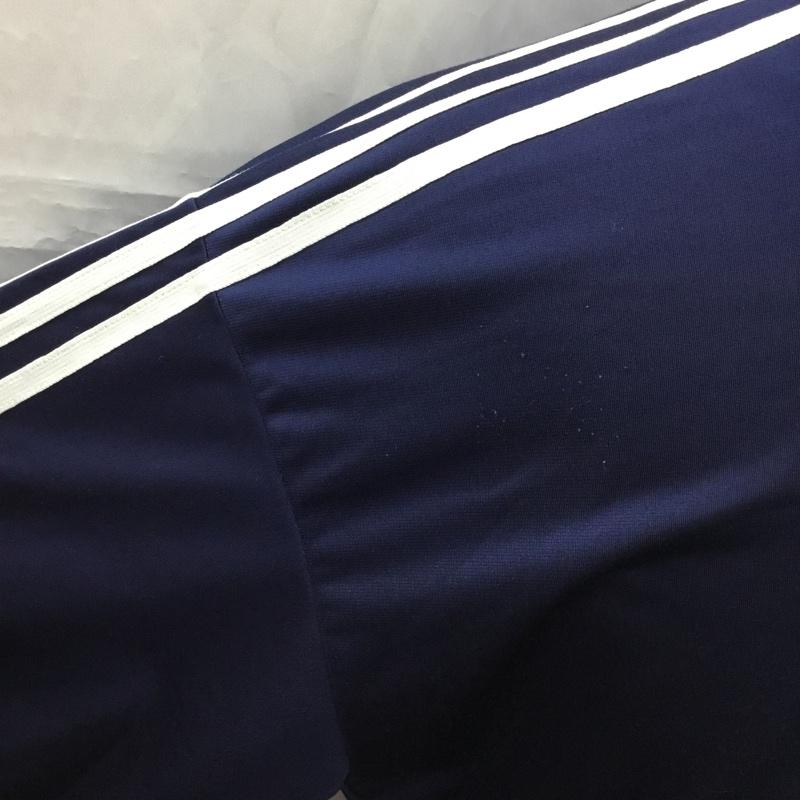 アディダス adidas ジャケット、上着 ジャケット、ブレザー トラックジャケット ジャージ M ロゴ、文字 紺 / ネイビー / X 白 / ホワイト /  メンズ USED 古着 中古 10111364