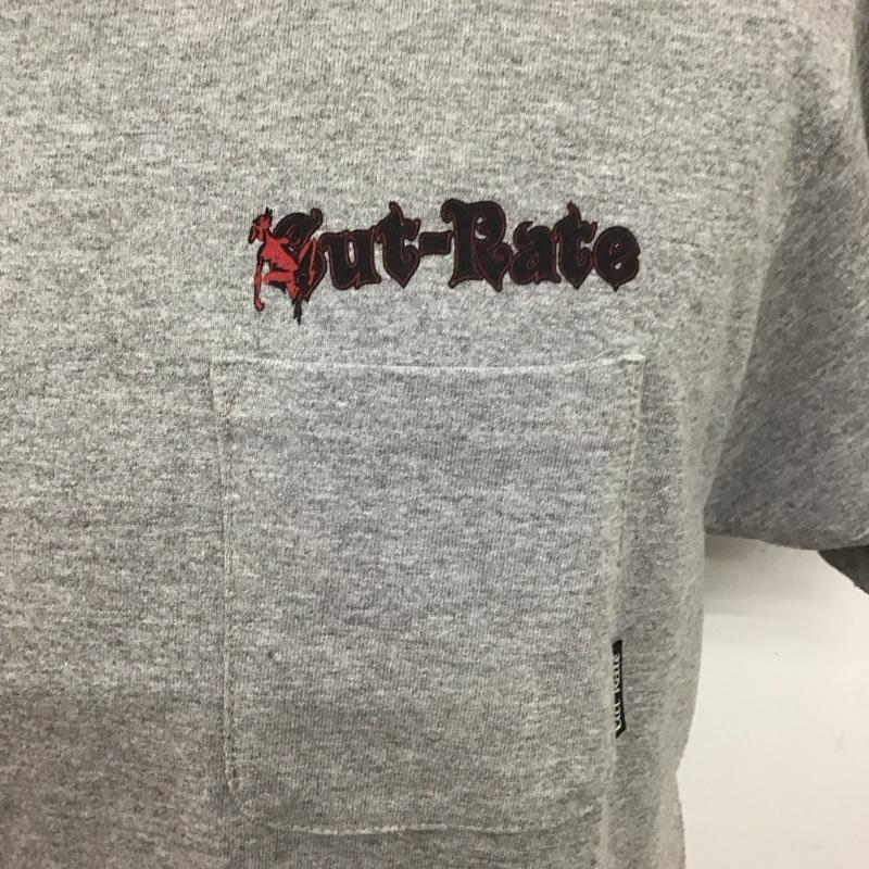 カットレート Cut-Rate Tシャツ 半袖 CR-13ST014 クルーネック バックプリント 胸ポケット タグ付き M ロゴ、文字 灰 / グレー /  メンズ USED 古着 中古 10107547