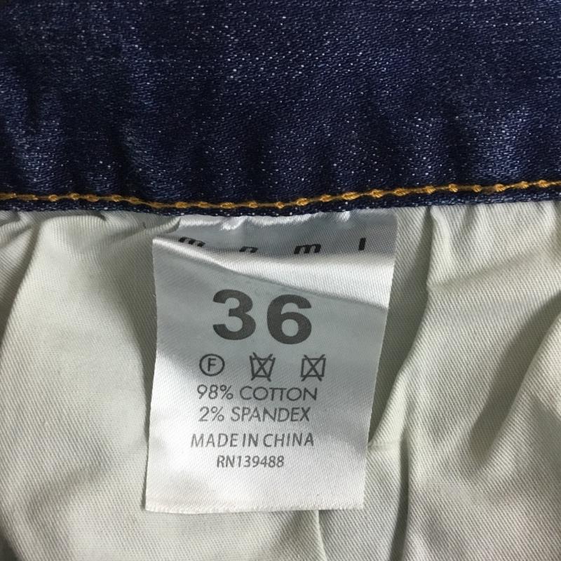 ミニマル mnml パンツ デニム、ジーンズ 裾ファスナー ストレッチ 36 ダメージ加工 青 / ブルー /  メンズ USED 古着 中古 10115685