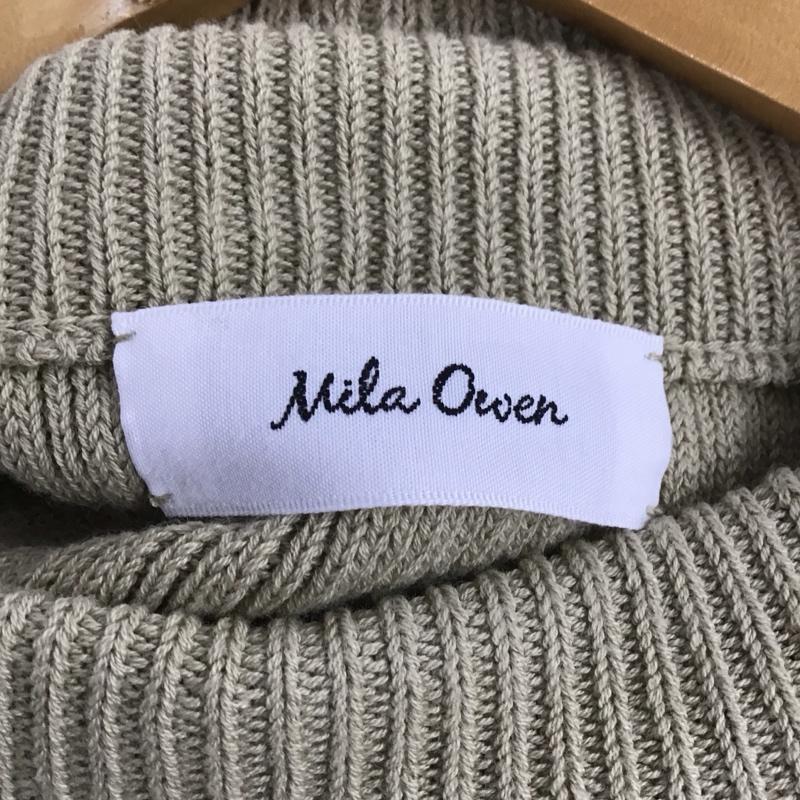 ミラオーウェン Mila Owen ワンピース ロングスカート 長袖ニットロングワンピース ストレッチロングワンピース 0 無地 カーキ / カーキ /  レディース USED 古着 中古 10142055