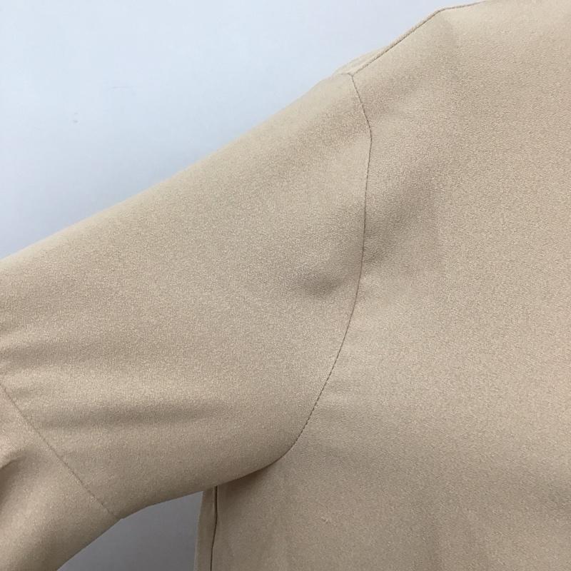 ザラベーシック ZARA BASIC ワンピース ひざ丈スカート 長袖ワンピース フレアワンピース 袖フリル L 無地 ベージュ / ベージュ /  レディース USED 古着 中古 10117988