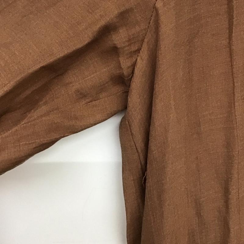 ザラ ZARA ワンピース ロングスカート 長袖ロングワンピース カラーシャツワンピース M 無地 茶 / ブラウン /  レディース USED 古着 中古 10146151