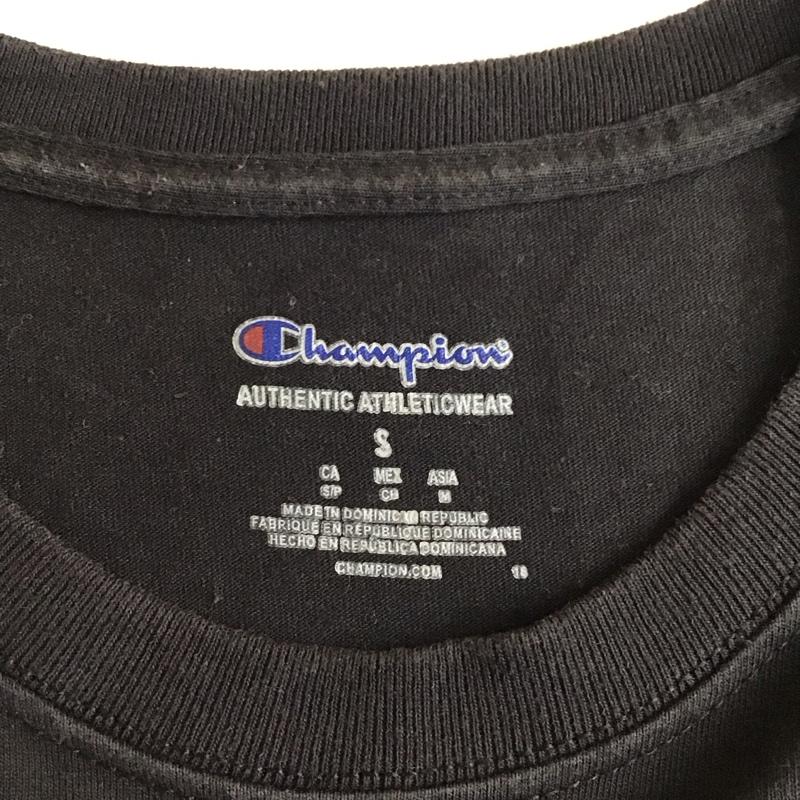 チャンピオン Champion Tシャツ 半袖 半袖カットソー プリントTシャツ クルーネックカットソー S ロゴ、文字 黒 / ブラック /  レディース USED 古着 中古 10116315