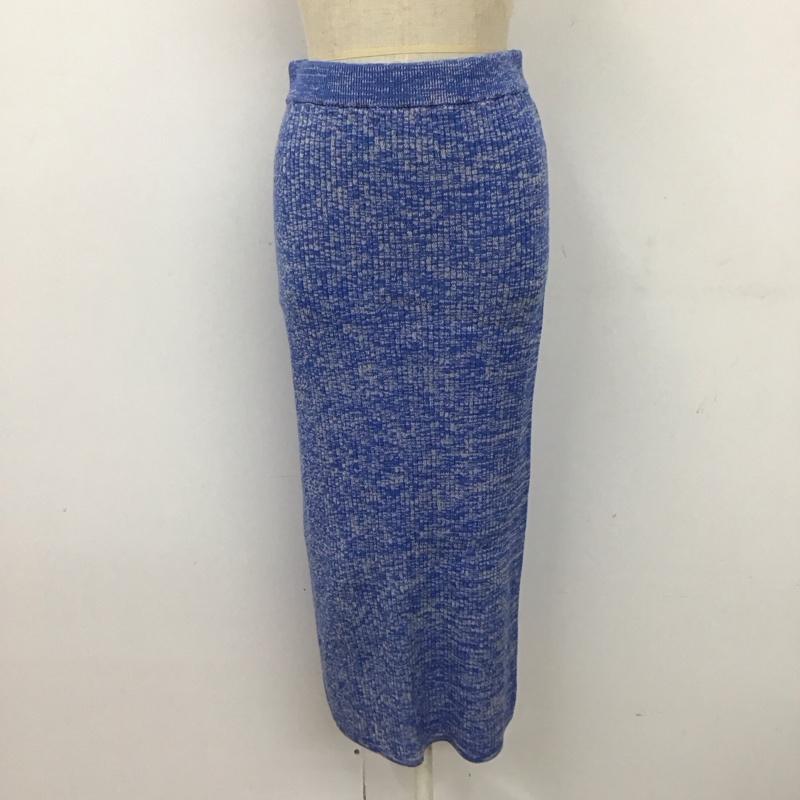スライ SLY スカート ロングスカート 030EAZ71-5850 BACK SLIT KNIT SK ニットスカート 1 無地 青 / ブルー /  レディース USED 古着 中古 10118359