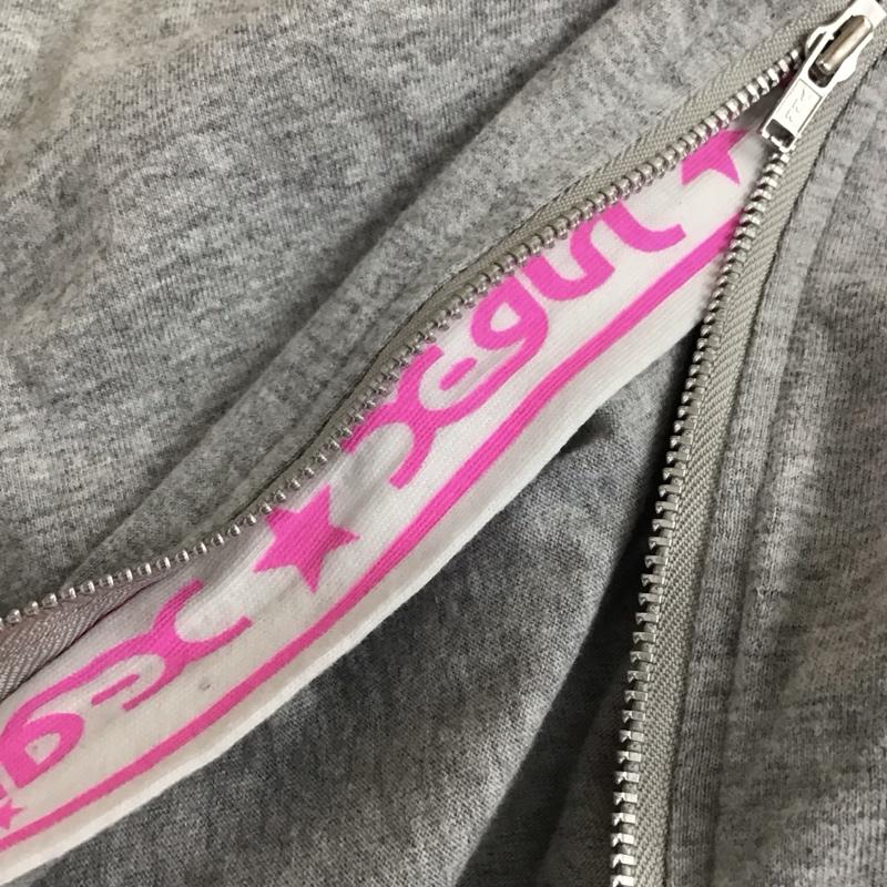 エックスガール X-girl ワンピース ミニスカート ノースリーブロングワンピース フレアスカートワンピース 裾ジップ 100cm ロゴ、文字 灰 / グレー /  ガールズ USED 古着 中古 10117508