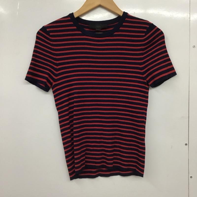 ザラ ZARA カットソー 半袖 ボーダー M ボーダー柄 マルチカラー / マルチカラー /  レディース USED 古着 中古 10149091