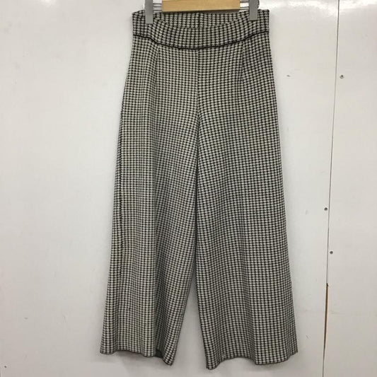 ザラ ZARA ボトムス ボトムス 6873 136 084 ワイドパンツ S 千鳥格子 白 / ホワイト / X 黒 / ブラック /  レディース USED 古着 中古 10139156