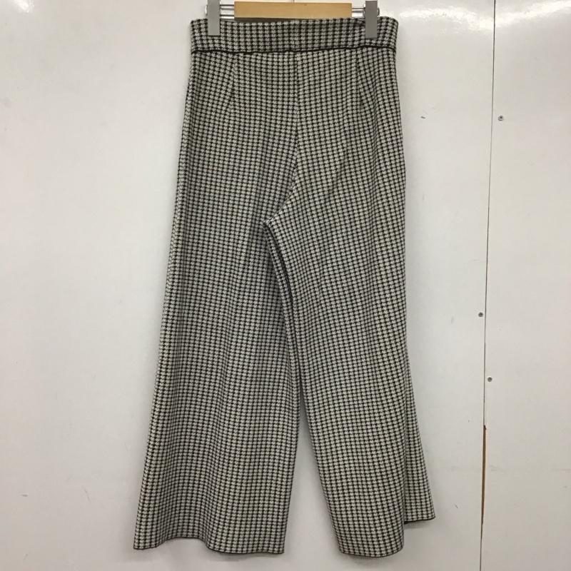 ザラ ZARA ボトムス ボトムス 6873 136 084 ワイドパンツ S 千鳥格子 白 / ホワイト / X 黒 / ブラック /  レディース USED 古着 中古 10139156