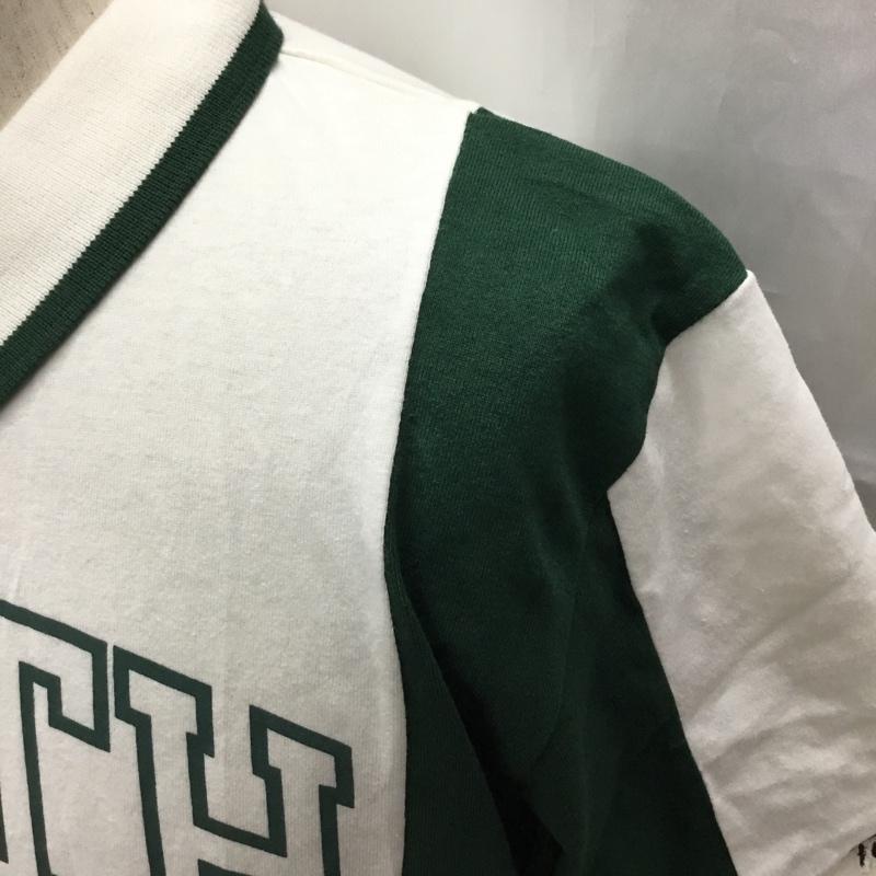 トミー TOMMY ポロシャツ 半袖 L ロゴ、文字 白 / ホワイト / X 緑 / グリーン /  メンズ USED 古着 中古 10112773