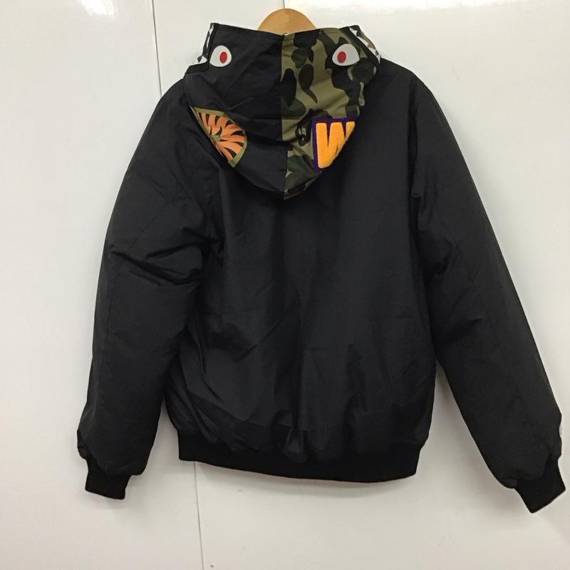 アベイシングエイプ A BATHING APE ジャケット、上着 ジャンパー、ブルゾン ジップアップジャケット ナイロンジャケット アウター XL ロゴ、文字 黒 / ブラック /  メンズ USED 古着 中古 10130960
